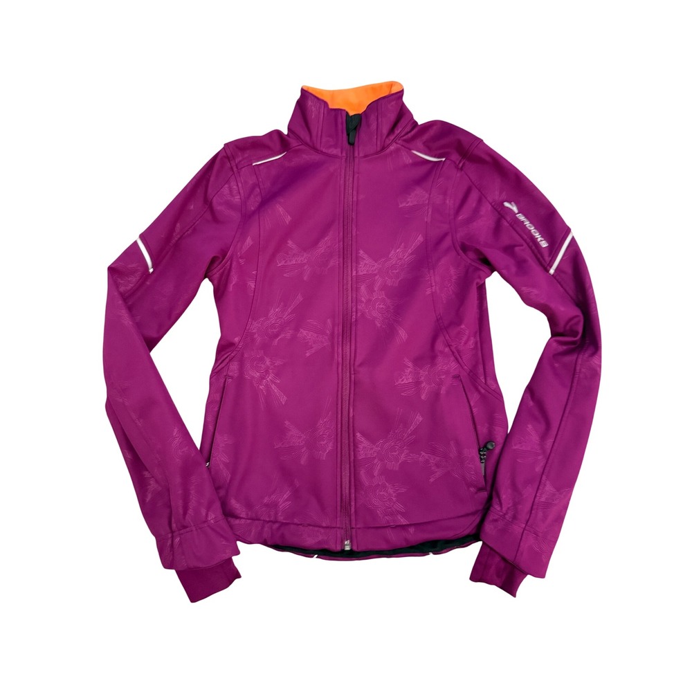 Brooks Shelter Technology Jacket Womens Small Purple Orange Reflective 220386
